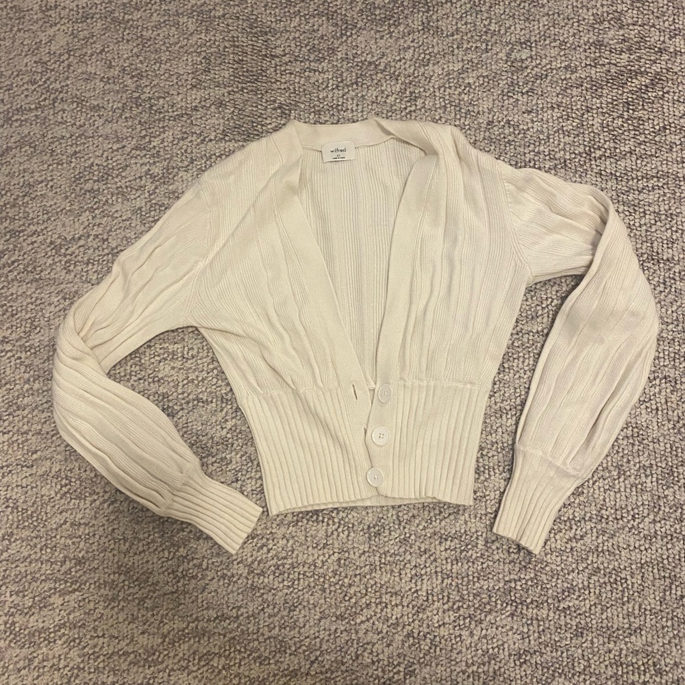 Wilfred Cream Ribbed Cardigan